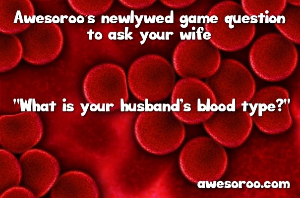 blood type newlywed question