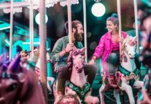 couple in love on carousel